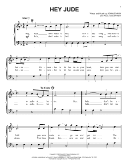 page one of Hey Jude (Very Easy Piano)