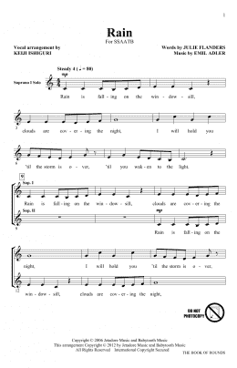 page one of Rain (SATB Choir)