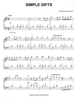 page one of Simple Gifts (Piano Solo)