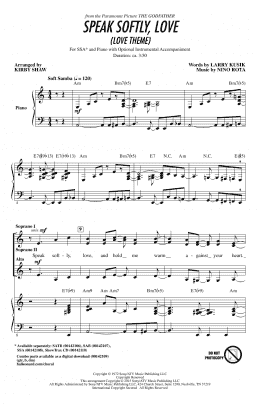 page one of Speak Softly, Love (Love Theme) (SSA Choir)