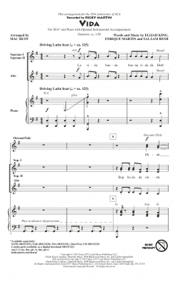 page one of Vida (SSA Choir)