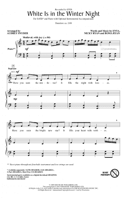 page one of White Is In The Winter Night (SATB Choir)