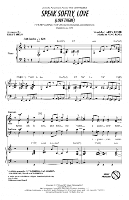 page one of Speak Softly, Love (Love Theme) (SAB Choir)
