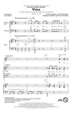 page one of Vida (SAB Choir)