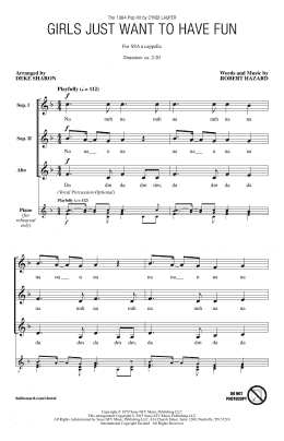 page one of Girls Just Want To Have Fun (arr. Deke Sharon) (SSA Choir)