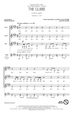 page one of The Climb (from Hannah Montana: The Movie) (arr. Deke Sharon) (SSA Choir)