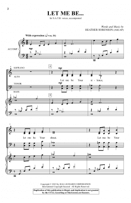 page one of Let Me Be... (SATB Choir)