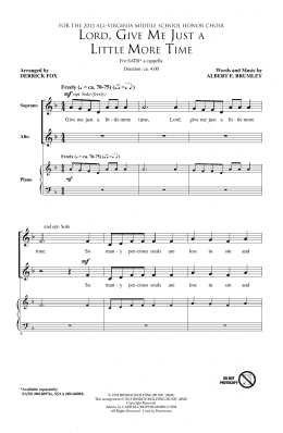 page one of Lord, Give Me Just A Little More Time (SATB Choir)