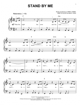 page one of Stand By Me (Very Easy Piano)