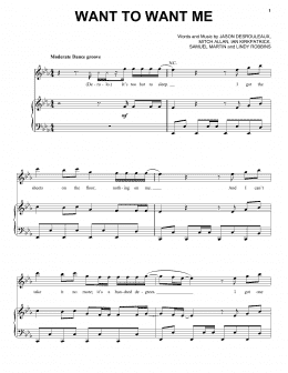 page one of Want To Want Me (Piano, Vocal & Guitar Chords (Right-Hand Melody))