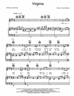 page one of Virginia (Piano, Vocal & Guitar Chords (Right-Hand Melody))