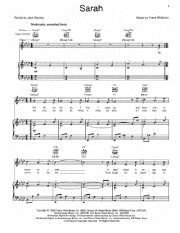 page one of Sarah (Piano, Vocal & Guitar Chords (Right-Hand Melody))