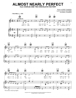 page one of Almost Nearly Perfect (Piano, Vocal & Guitar Chords (Right-Hand Melody))