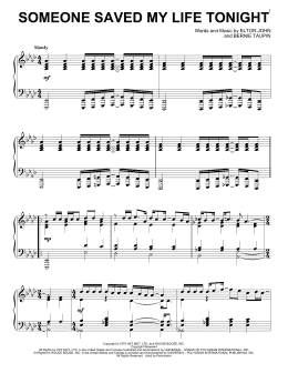 page one of Someone Saved My Life Tonight (Piano Solo)