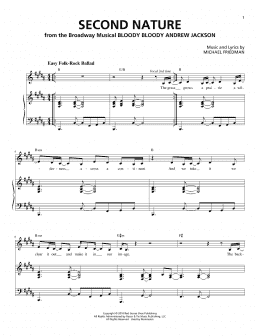 page one of Second Nature (Piano & Vocal)
