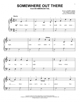 page one of Somewhere Out There (Very Easy Piano)
