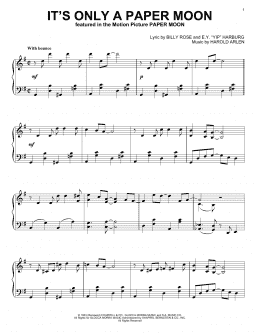 page one of It's Only A Paper Moon (Piano Solo)