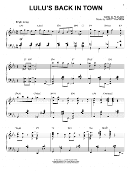 page one of Lulu's Back In Town [Stride version] (arr. Brent Edstrom) (Piano Solo)