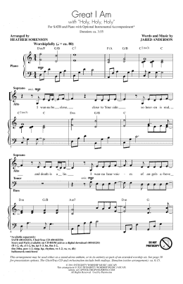 page one of Great I Am (SATB Choir)