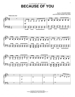 page one of Because Of You (Piano Solo)