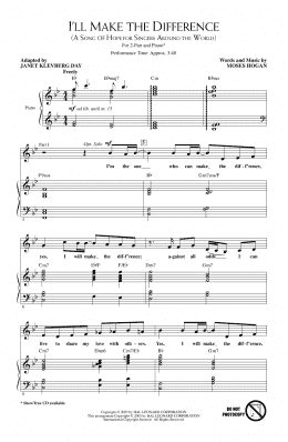 page one of I'll Make The Difference (A Song Of Hope For Singers Around The World) (2-Part Choir)