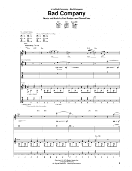 page one of Bad Company (Guitar Tab)