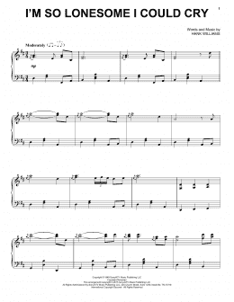 page one of I'm So Lonesome I Could Cry (Piano Solo)