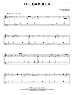 page one of The Gambler (Piano Solo)