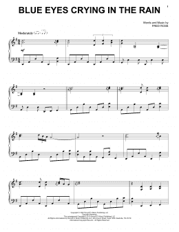 page one of Blue Eyes Crying In The Rain (Piano Solo)