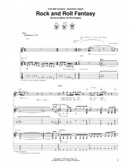 page one of Rock And Roll Fantasy (Guitar Tab)