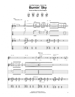page one of Burnin' Sky (Guitar Tab)
