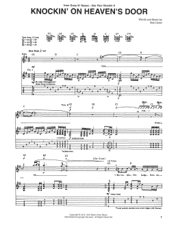 page one of Knockin' On Heaven's Door (Guitar Tab)