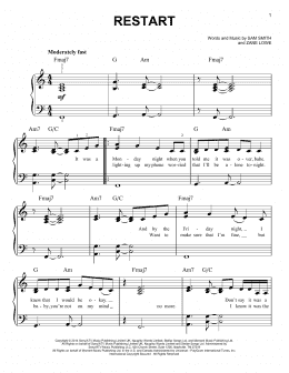 page one of Restart (Easy Piano)