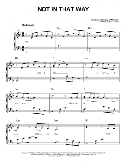page one of Not In That Way (Easy Piano)