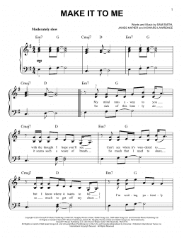 page one of Make It To Me (Easy Piano)