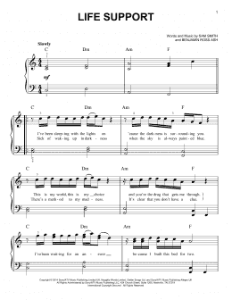 page one of Life Support (Easy Piano)
