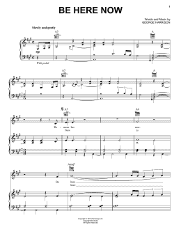 page one of Be Here Now (Piano, Vocal & Guitar Chords (Right-Hand Melody))