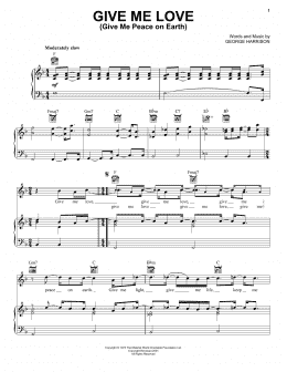 page one of Give Me Love (Give Me Peace On Earth) (Piano, Vocal & Guitar Chords (Right-Hand Melody))