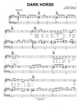 page one of Dark Horse (Piano, Vocal & Guitar Chords (Right-Hand Melody))