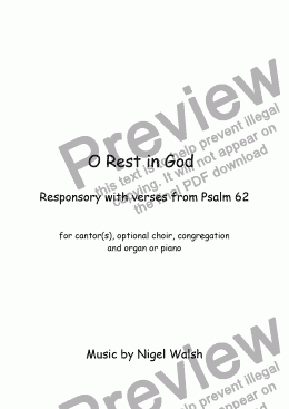 page one of O rest in God [Psalm 62]