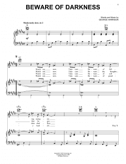 page one of Beware Of Darkness (Piano, Vocal & Guitar Chords (Right-Hand Melody))