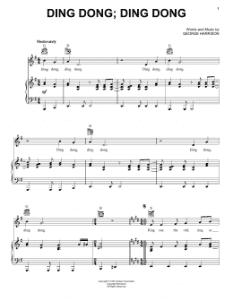 page one of Ding Dong; Ding Dong (Piano, Vocal & Guitar Chords (Right-Hand Melody))