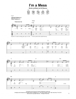 page one of I'm A Mess (Easy Guitar Tab)