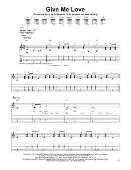 page one of Give Me Love (Easy Guitar Tab)