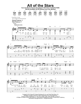 page one of All Of The Stars (Easy Guitar Tab)