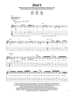page one of Don't (Easy Guitar Tab)