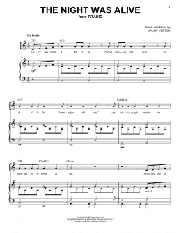 page one of The Night Was Alive (Piano, Vocal & Guitar Chords (Right-Hand Melody))