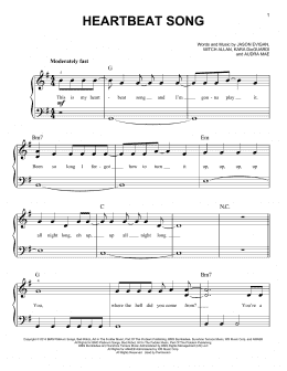 page one of Heartbeat Song (Very Easy Piano)