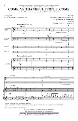 page one of Come, Ye Thankful People, Come (SATB Choir)