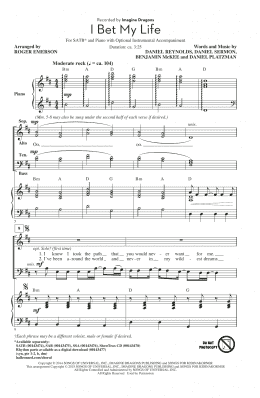 page one of I Bet My Life (SATB Choir)